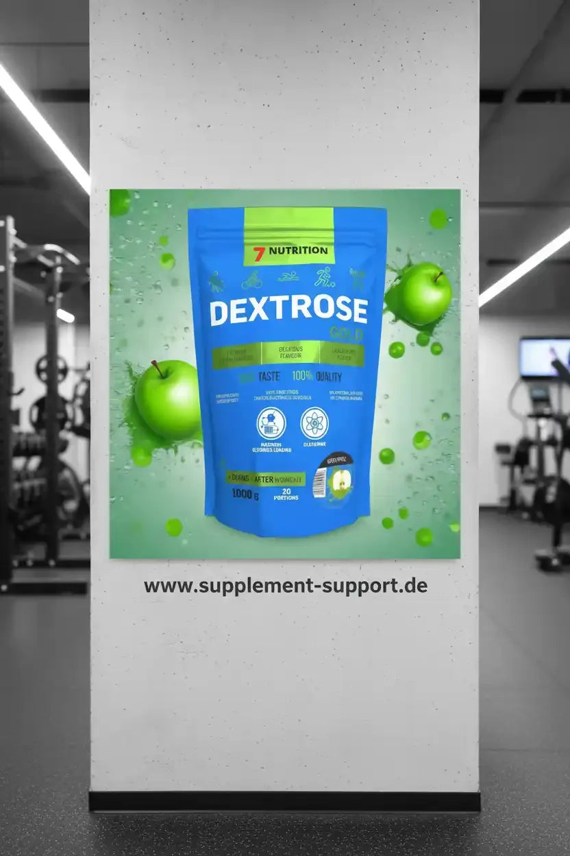 Dextrose Gold von 7 Nutrition – Energiebooster für Sportler mit Apfelgeschmack, 1000g