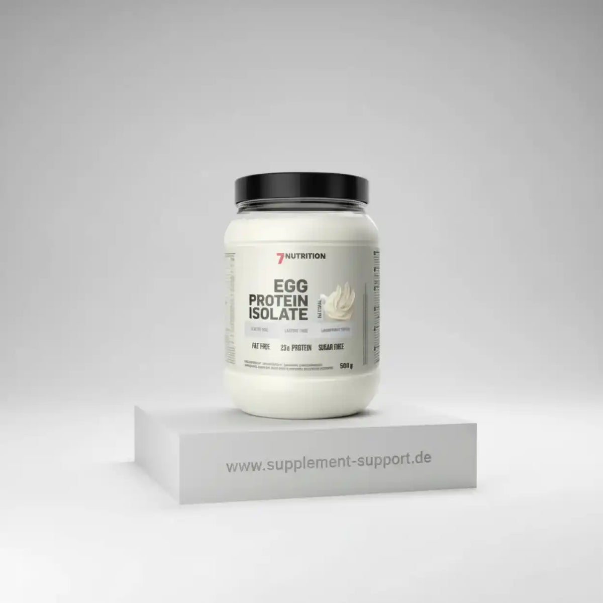7Nutrition Egg Protein Isolate Dose auf weißem Sockel