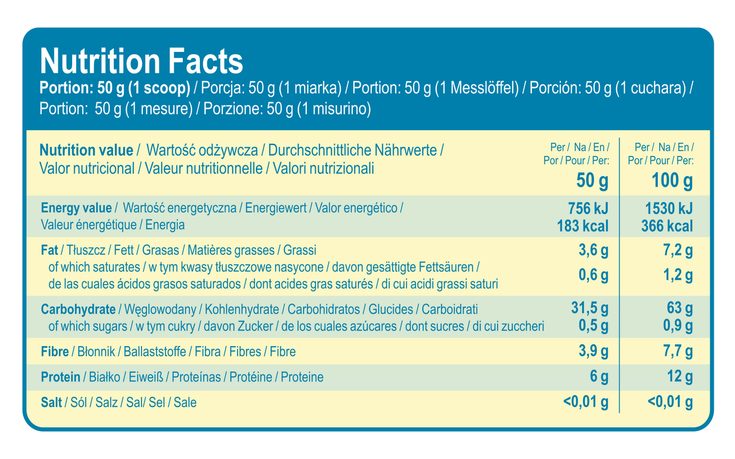 7Nutrition Instant Oats - 1000g - Supplement Support