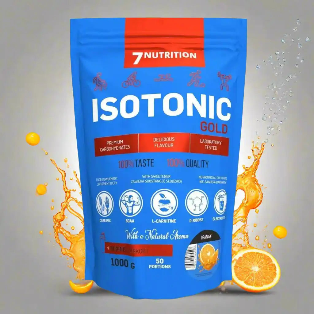 Isotonisches Gold-Elektrolytgetränk mit Orange-Aroma, 1000g, für Sport und Training, mit BCAA und L-Carnitin