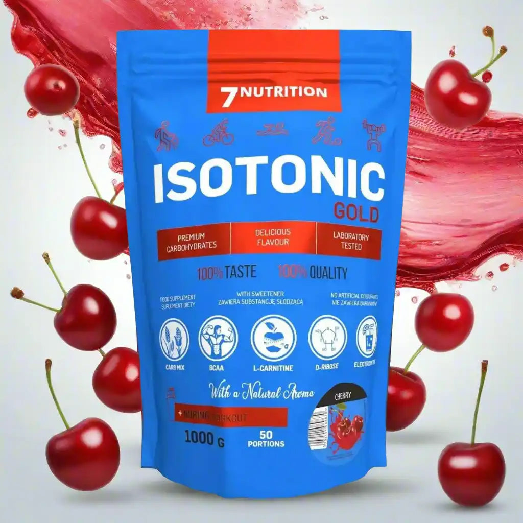 Isotonisches Gold-Energiegetränk mit Kirscharoma, 1000g, für Sportler mit BCAA & Elektrolyten
