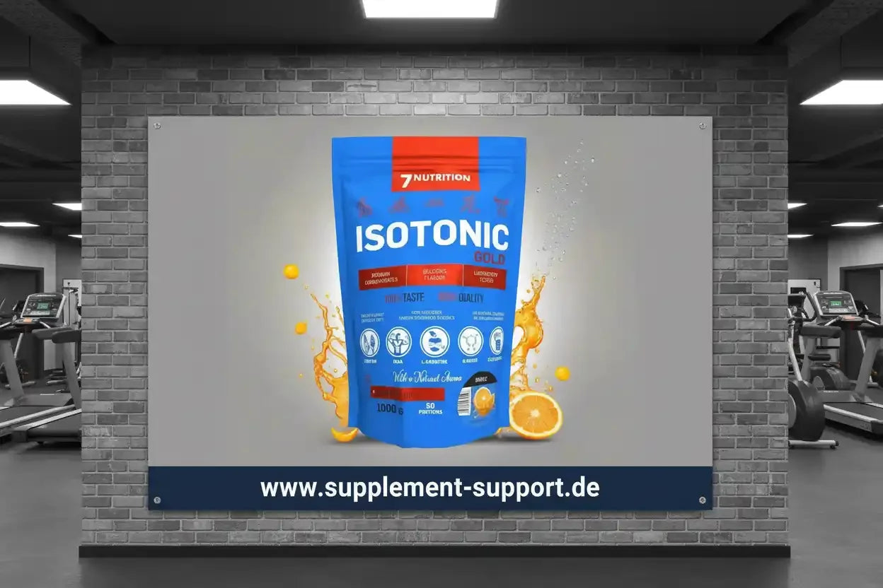 Isotonisches Gold-Elektrolytgetränk von 7Nutrition für Sportler, ideal für Fitnessstudio und Training