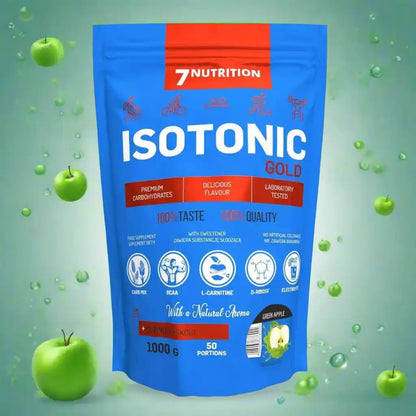 Isotonisches Gold-Elektrolytgetränk mit grünem Apfel-Aroma, 1000g, für Sport und Training