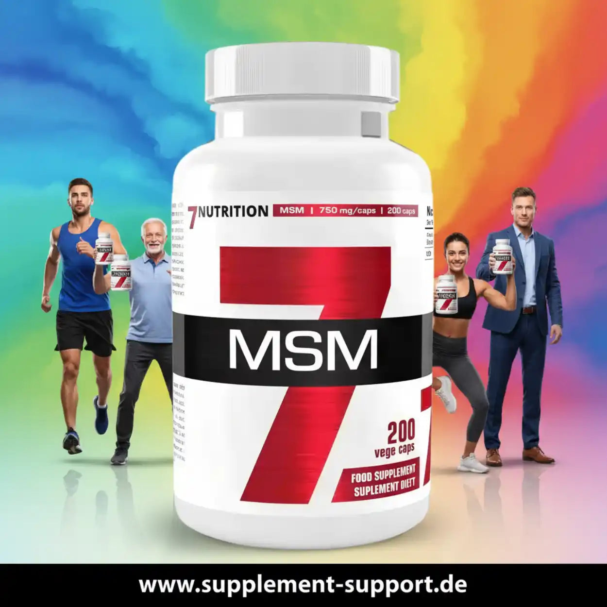 7Nutrition MSM, 200 capsules de 750 mg chacune