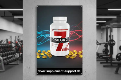 Omega-3-Kapseln von 7 Nutrition im Fitnessstudio – Nahrungsergänzung für Sportler und Gesundheit