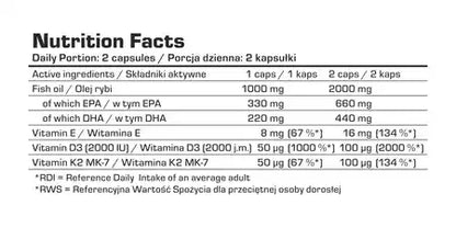 7Nutrition OMEGA 3 D3 + K2 180 softgels - Supplement Support