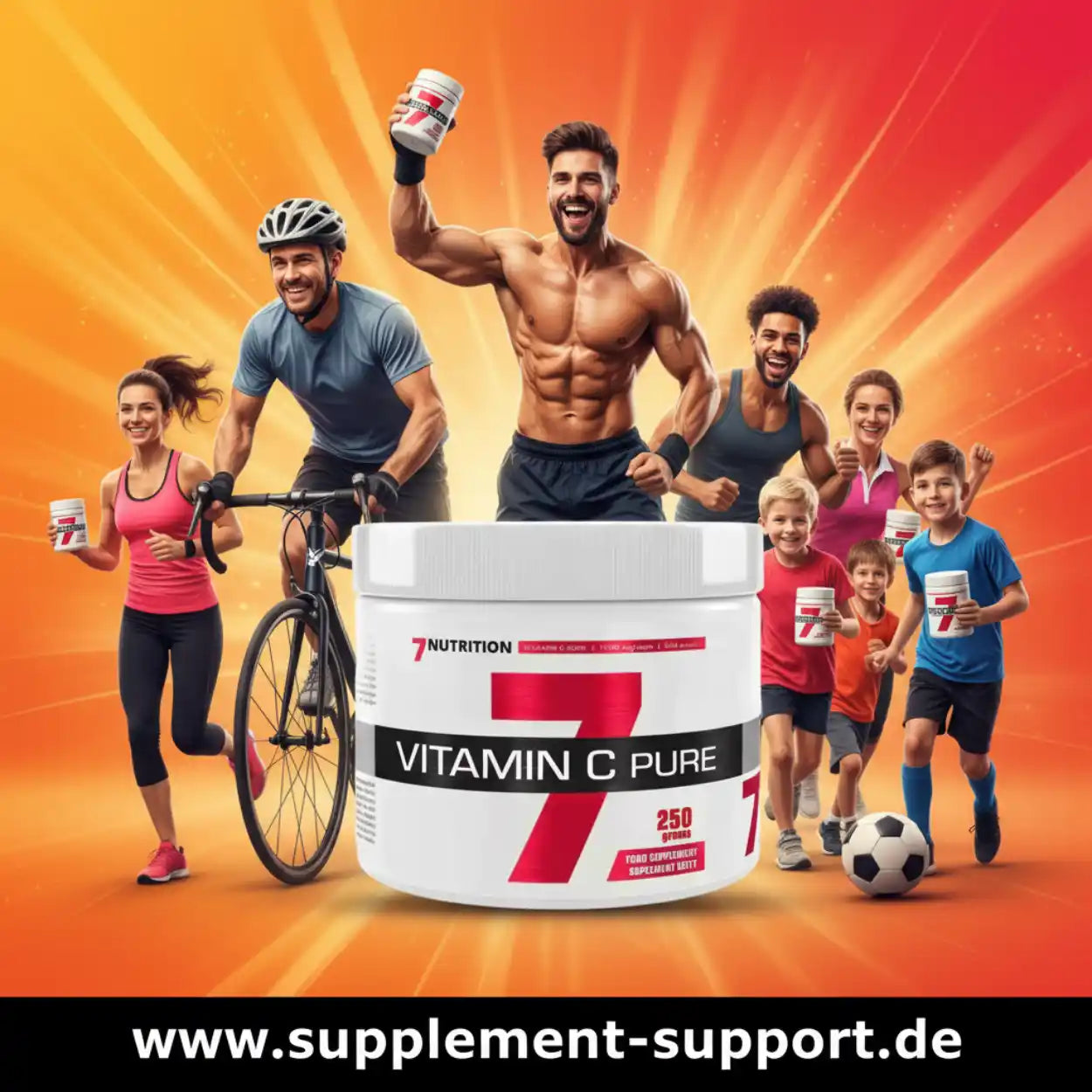 Vitamin C Pure von 7Nutrition – Nahrungsergänzung für Sportler und Familien