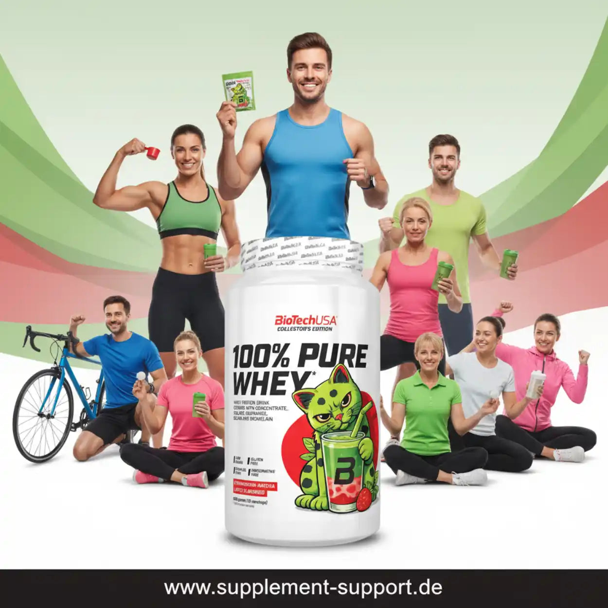 100% Pure Whey Protein Pulver 900g