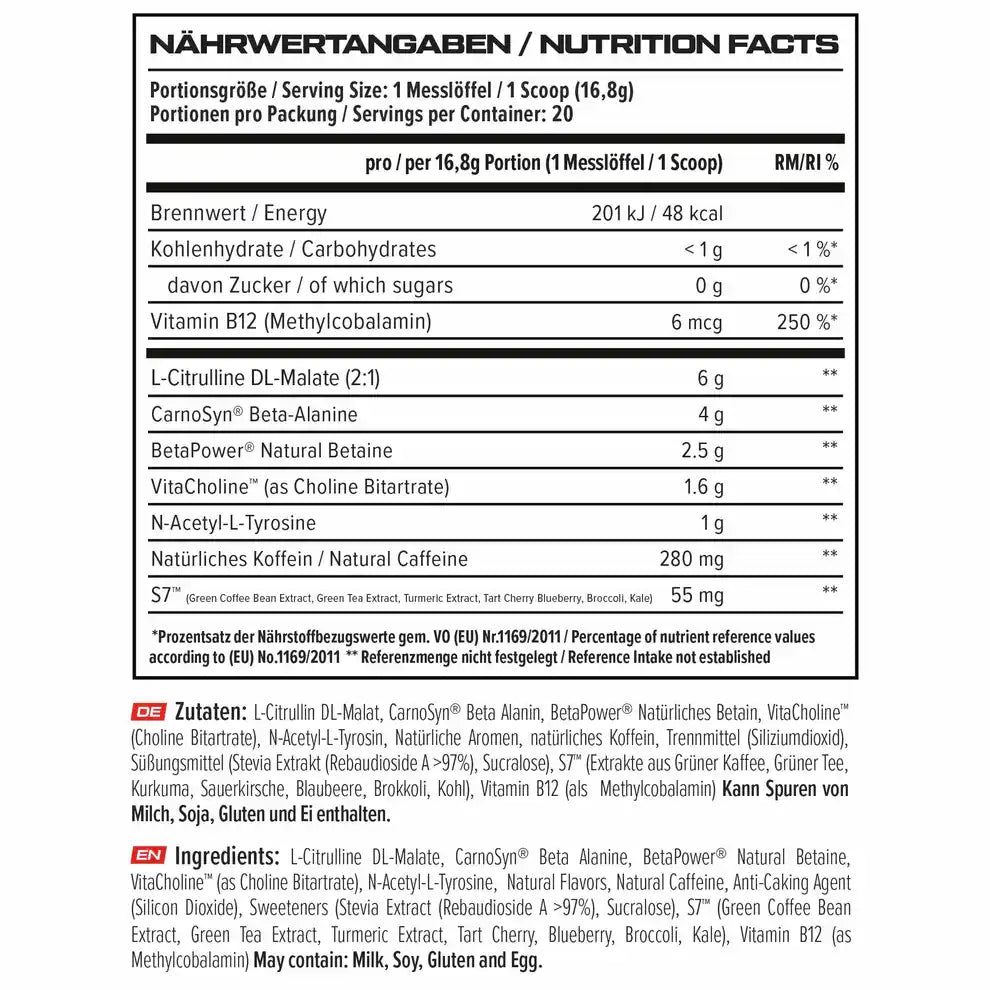 VAST® V8 TOTAL ENERGY PRE WORKOUT BOOSTER