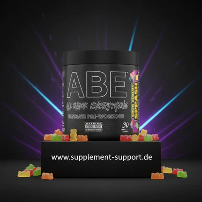 ABE All Black Everything Pre-Workout Booster in Sour Gummy Splash Geschmack mit Gummibärchen