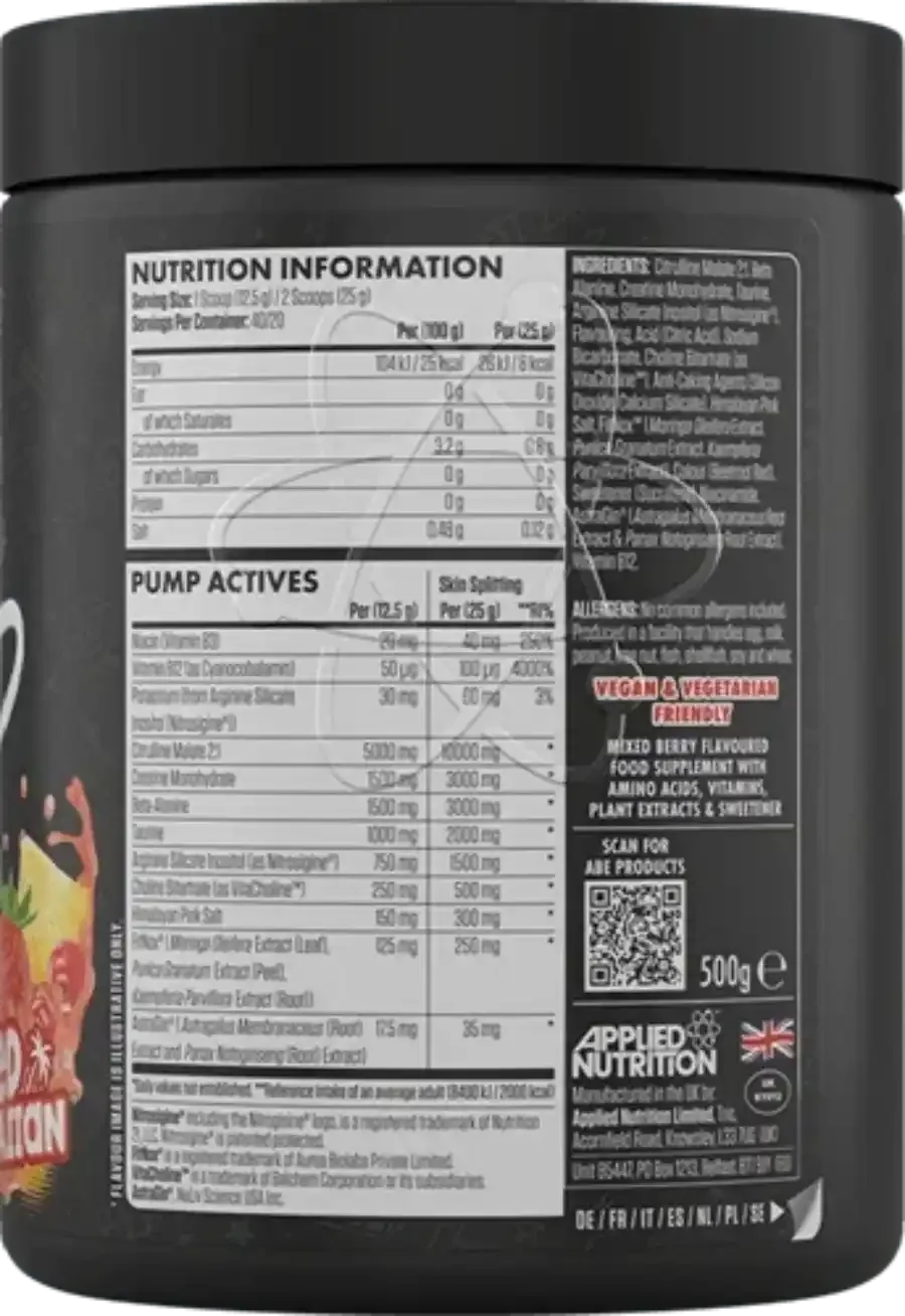 ABE Pump Booster (500g), Applied Nutrition - Supplement Support