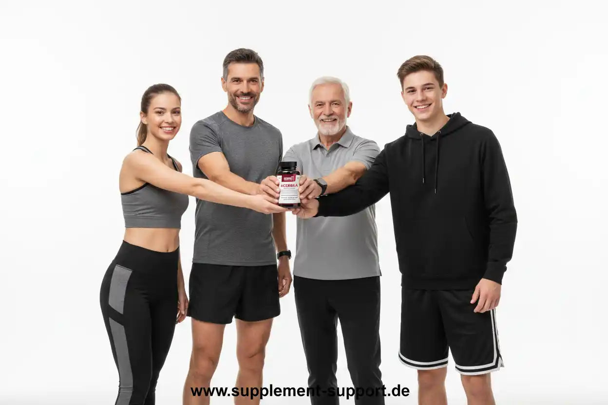 Familie mit Nahrungsergänzungsmittel-Flasche, Protein, Vitamine, Sportnahrung für alle Altersgruppen