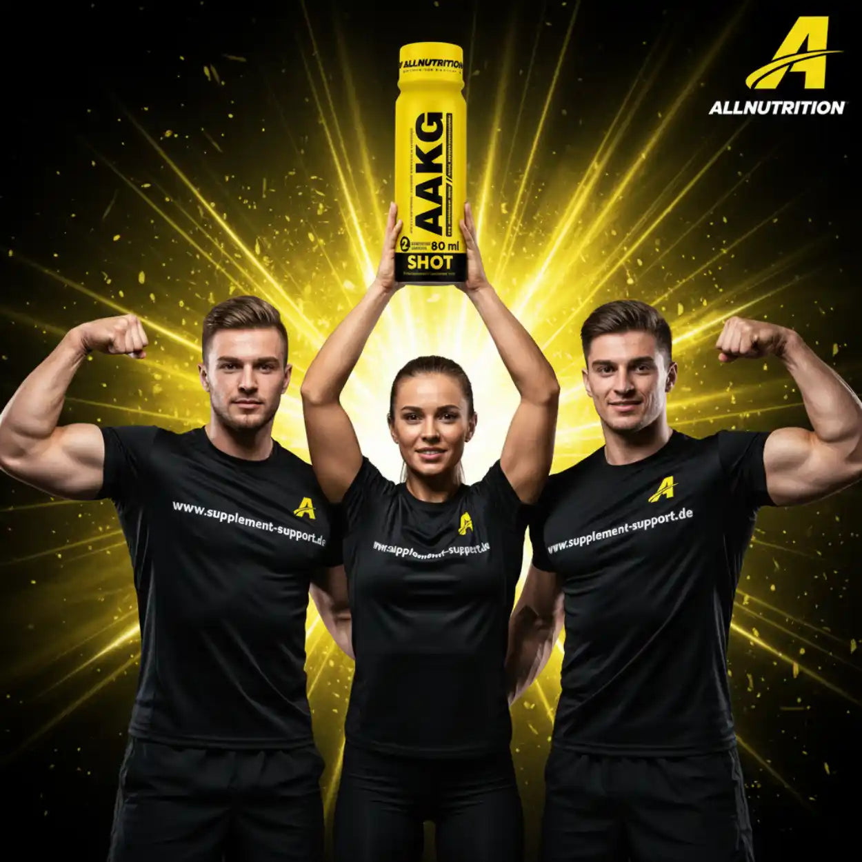 AAKG Shot von AllNutrition – Sportnahrung für Muskelaufbau und Leistung, präsentiert von Athleten