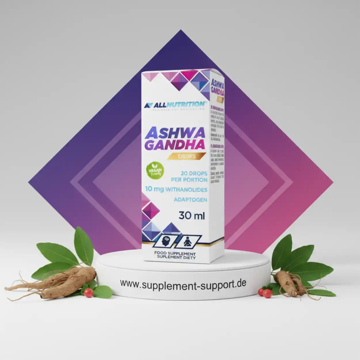 ALL NUTRITION Ashwagandha Tropfen 30ml - Supplement Support