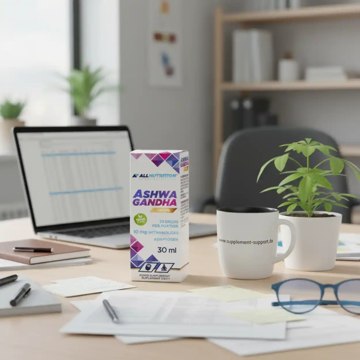 ALL NUTRITION Ashwagandha Tropfen 30ml - Supplement Support