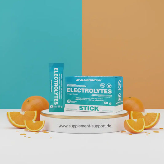 Elektrolyt-Sticks mit Orangengeschmack, Nahrungsergänzungsmittel für Sport und Fitness