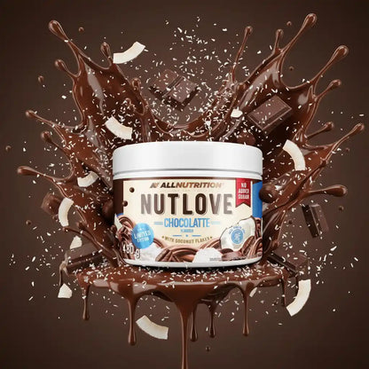AllNutrition Nutlove Schokolade mit Kokosflocken, ohne zugesetzten Zucker, Protein-Pulver