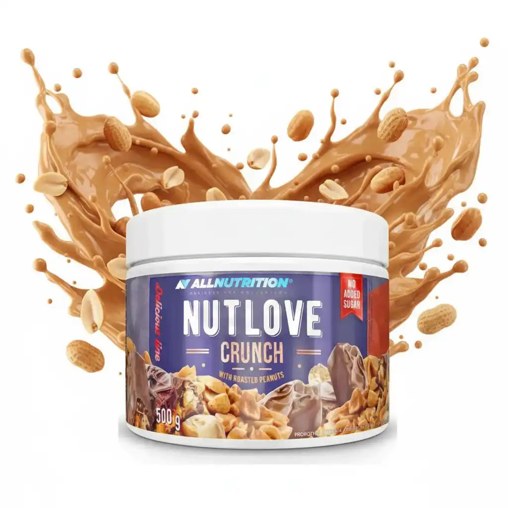 AllNutrition Nutlove Crunch mit gerösteten Erdnüssen, 500g, ohne zugesetzten Zucker, Protein-Snack