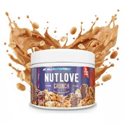 AllNutrition Nutlove Crunch mit gerösteten Erdnüssen, 500g, ohne zugesetzten Zucker, Protein-Snack
