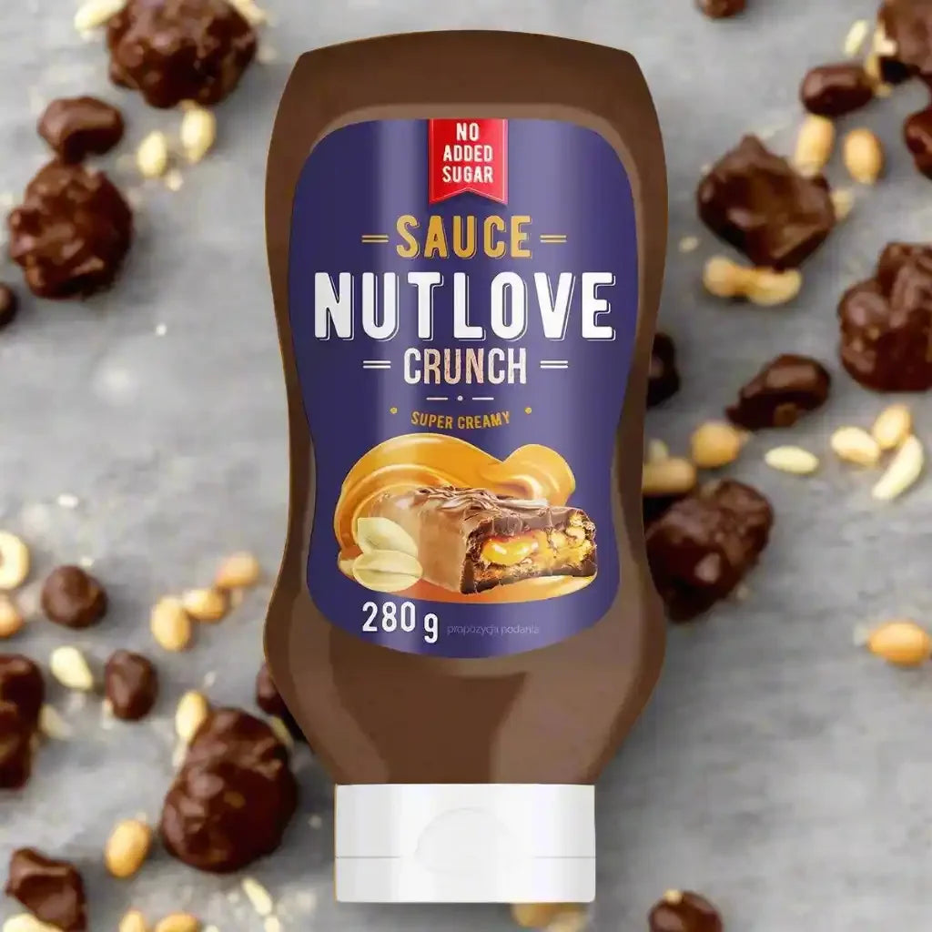 Nutlove Crunch Sauce, super cremig, ohne zugesetzten Zucker, 280g, ideal für Protein-Shakes und Sportnahrung
