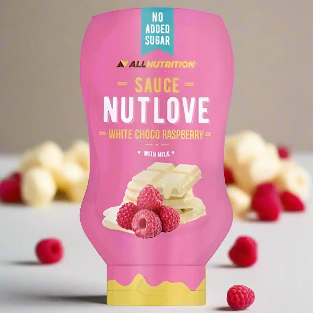 AllNutrition Nutlove Sauce White Choco Raspberry – zuckerfrei, mit Milch, ideal für Protein- und Sportnahrung