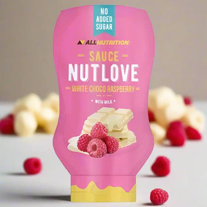 AllNutrition Nutlove Sauce White Choco Raspberry – zuckerfrei, mit Milch, ideal für Protein- und Sportnahrung
