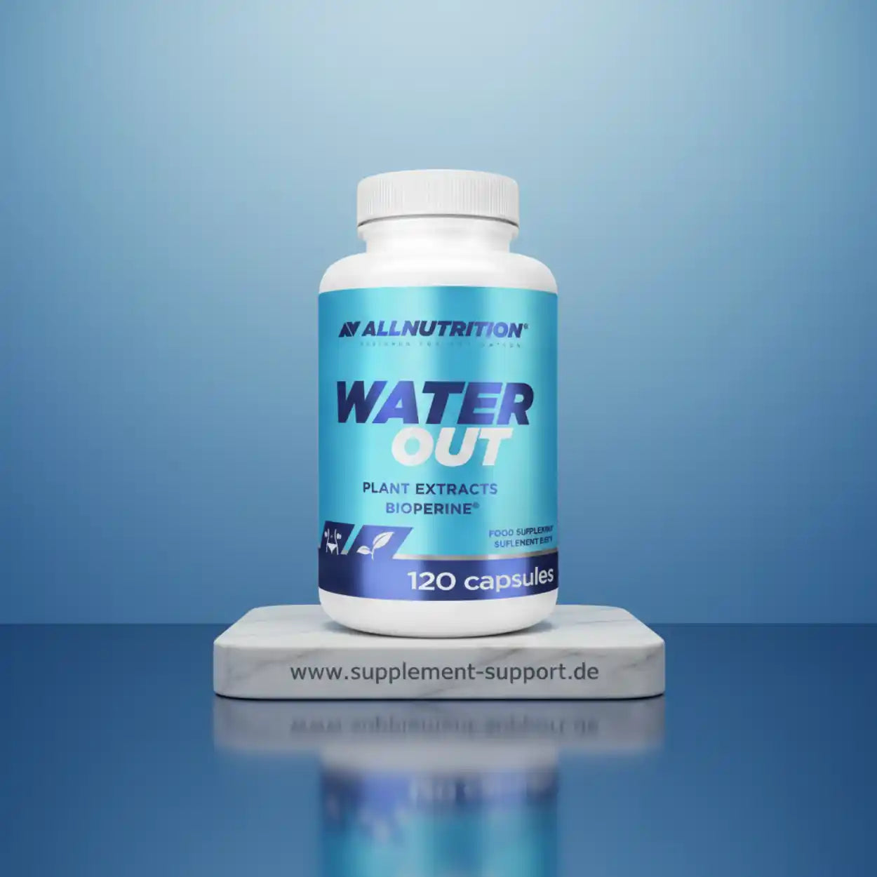 AllNutrition Water Out Kapseln mit Pflanzenextrakten und Bioperine, 120 Stück – Nahrungsergänzungsmittel