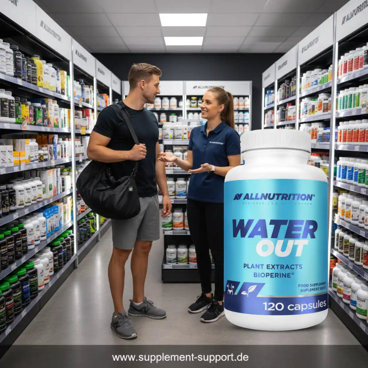 AllNutrition Water Out Kapseln mit Pflanzenextrakten und Bioperine in Supplement-Shop