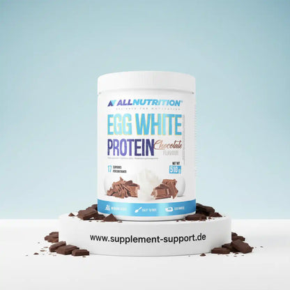 ALLNUTRITION Egg White Protein in Schokolade, 510g Dose mit Schokoladenstücken
