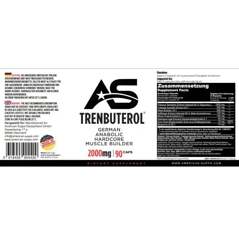 American Supps Trenbuterol Testo-Booster 90 Kapseln - Supplement Support