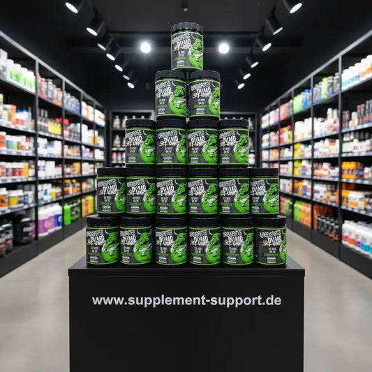 American Supps Undisputed Pump Booster als Pyramide im Supplement Support Sportnahrung Geschäft