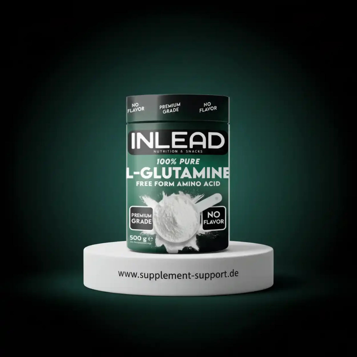 INLEAD 100% reines L-Glutamin Pulver, Premium Grade, ohne Geschmack, 500g