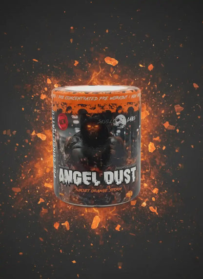 Angel Dust Pre-Workout Booster mit Sunset Orange Storm Geschmack, energiegeladen für intensives Training