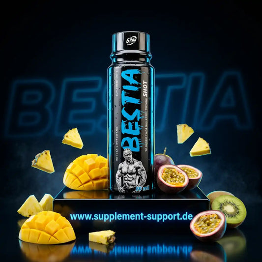 TREC NUTRITION BESTIA Pre Workout Shot Tropical mit Mango, Passionsfrucht und Kiwi.