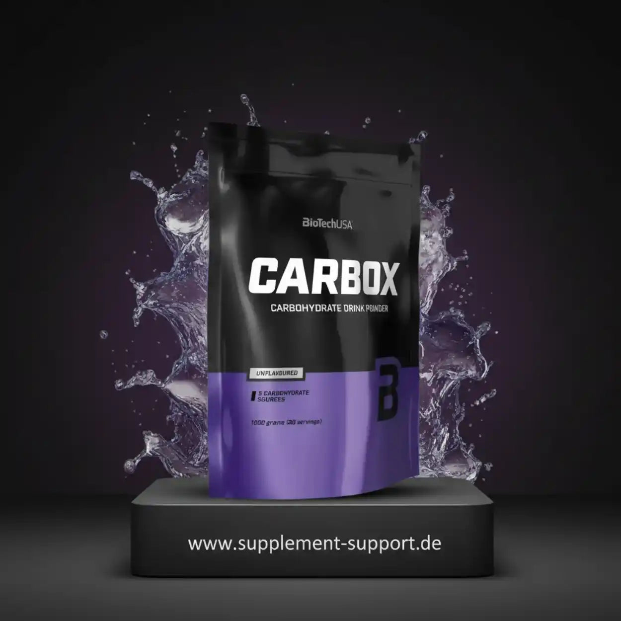 CARBOX Kohlenhydrat-Pulver von BioTechUSA, ungeschmackt, 1000g, ideal für Sportler und Fitness