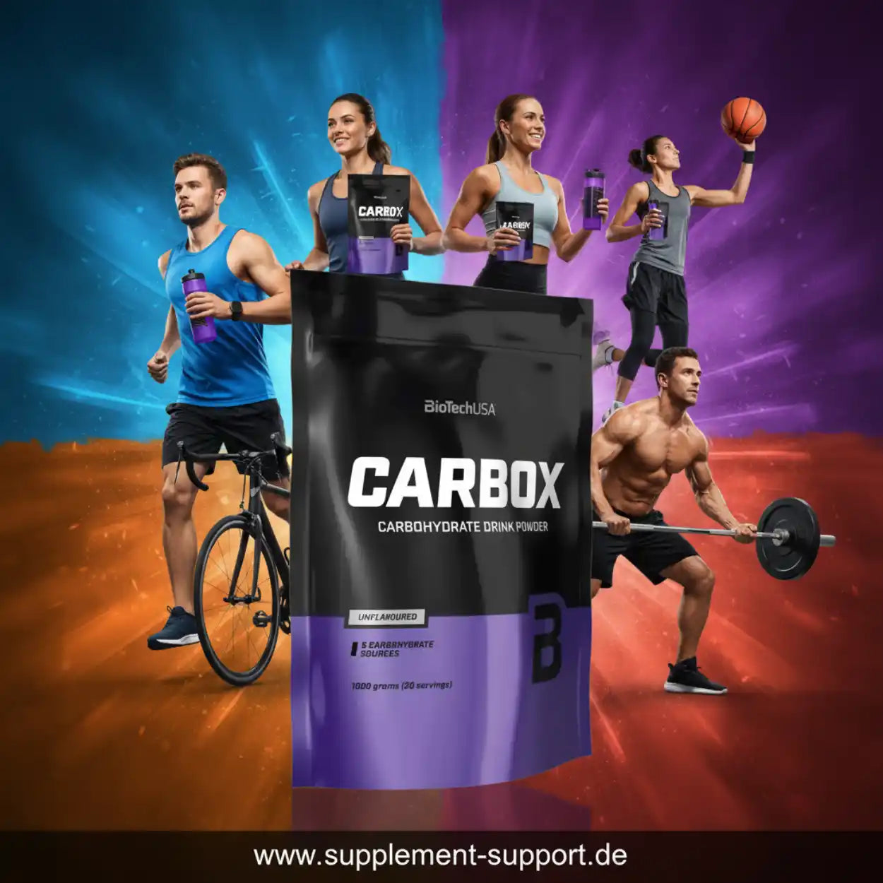 CARBOX Kohlenhydrat-Pulver für Sportler mit Protein und Booster für Fitness und Training