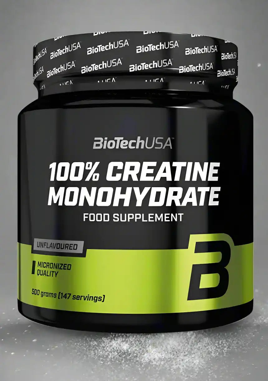 BioTechUSA 100% Creatine Monohydrate Nahrungsergänzungsmittel, ungeschmackt, 500g