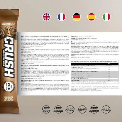 BioTech USA Crush Protein Bar 12x64g - Supplement Support