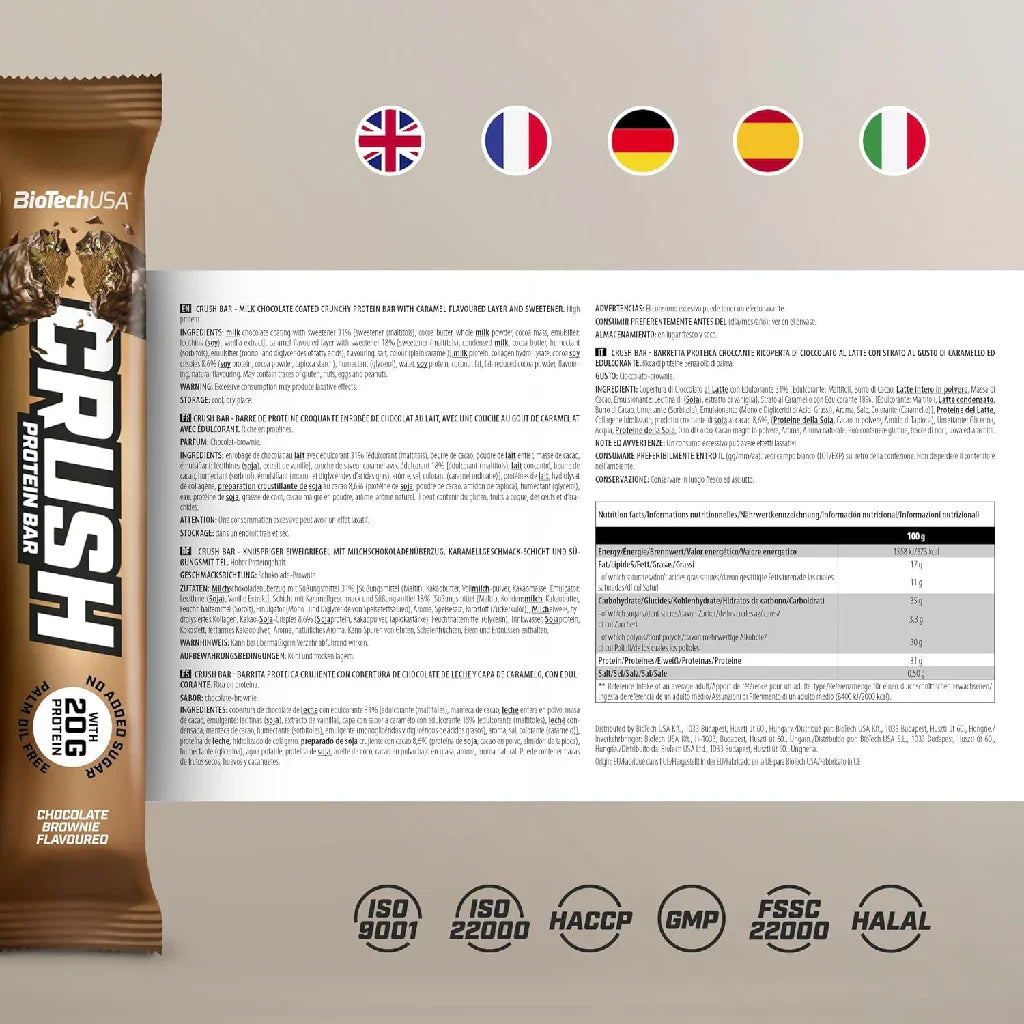 BioTech USA Crush Protein Bar 64g - Supplement Support