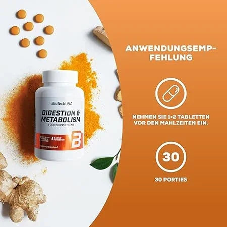 BioTech USA Digestion & Metabolism 60 Tabletten - Supplement Support