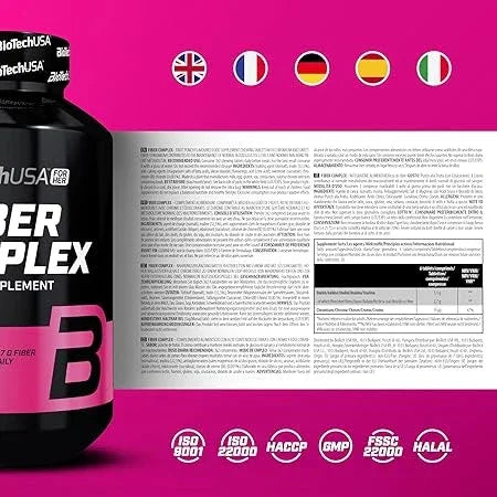 BioTech USA Fiber Complex Ballaststoff 120 Kautabletten - Supplement Support