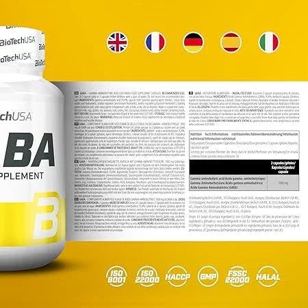 BioTech USA GABA - 60 Kapseln 500mg - Supplement Support