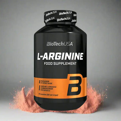 BiotechUSA L-Arginine HCL 1000mg Kapseln Supplement schwarz-orange Dose