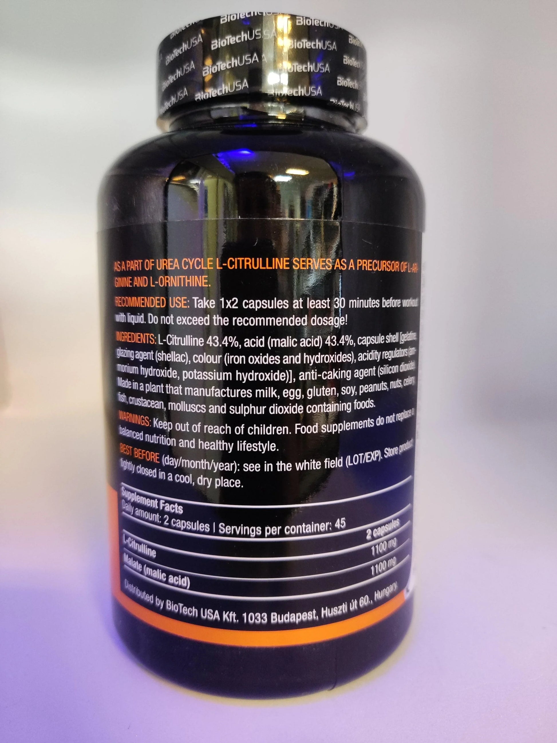 BioTech USA L-Citrulline 90 Kapseln - Supplement Support