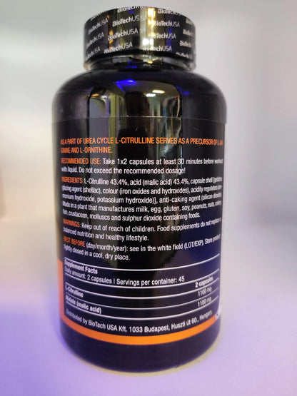 BioTech USA L-Citrulline 90 Kapseln - Supplement Support