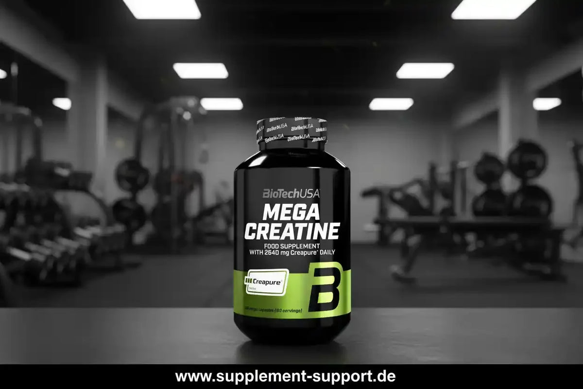 BioTechUSA Mega Creatine Nahrungsergänzungsmittel mit Creapure® im Fitnessstudio