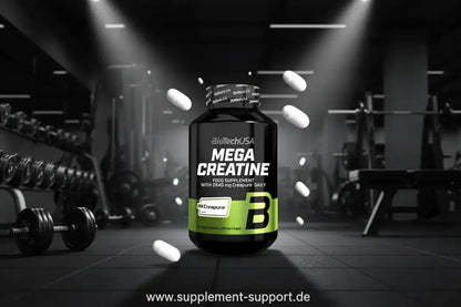 BioTechUSA Mega Creatine Kapseln für Sportler, Creatine-Monohydrat mit Creapure® im Fitnessstudio