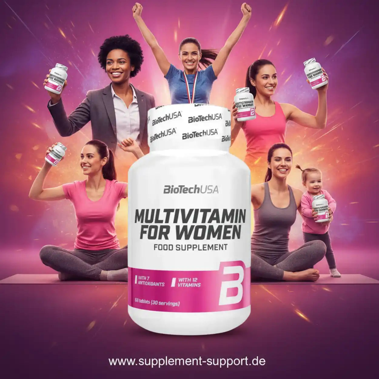Multivitamines BioTech USA pour femmes - 60 gélules