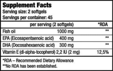 BioTech USA Omega 3 180x500mg - Supplement Support