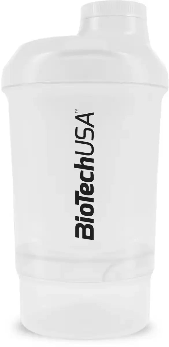 BioTechUSA Wave Nano Shaker 300 ml durchsichtig mit schwarzem Logo, Fitness Zubehör